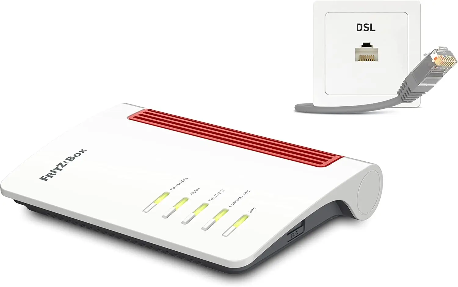 RITZ!Box 7510 (Wi-Fi 6 DSL-Router (WLAN AX), bis zu 600 MBit/s (2,4 GHz), VDSL-Supervectoring 35b bis zu 300 MBit/s, WLAN-Mesh. Image