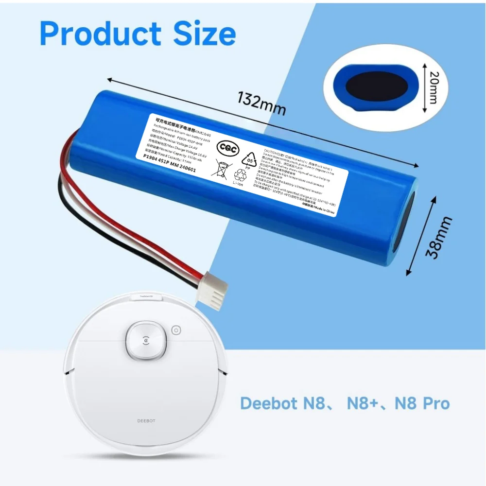 14,4 V 3500 mAh Akku für Ecovacs Deebot DJ35 DJ36 DN55 DN520 DK35 DK36 DK520 Ozmo DK3G DN52 Roboter-Staubsauger Image