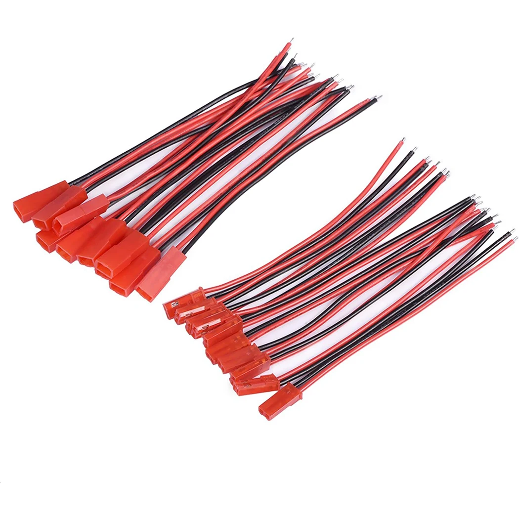 10/20 Paar 22 AWG JST-Stecker, 2-polig, 100 mm, männlicher und weiblicher Stecker, Drahtkabel für LED-Lampenstreifen, RC-Spielzeug, Batterie Image