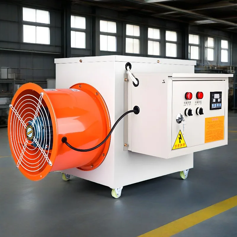 Lufterhitzer, warm, 50 kW, industrielle elektrische Heizung, Gewächshauszucht, warmes Gebläse, Werkstatt, Warmlufterhitzer Image