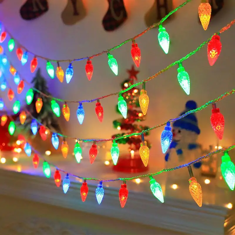 80 LEDs Innen-Lichterkette RGB Feenlichter Nachtlicht Raumdekoration Weihnachtsbaumbeleuchtung Batteriebetrieben Hängende Dekoration