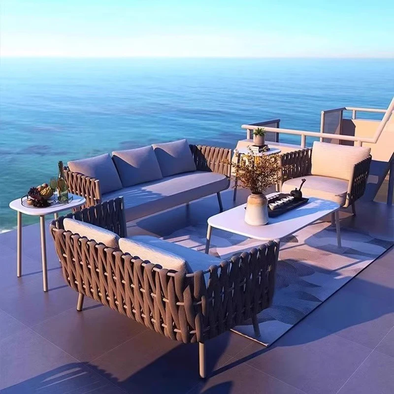 Outdoor Sofa Garten Möbel Sets Rattan Hof Einfache Freizeit Garten Möbel Sets Tisch Stuhl Conjunto Trendige Möbel