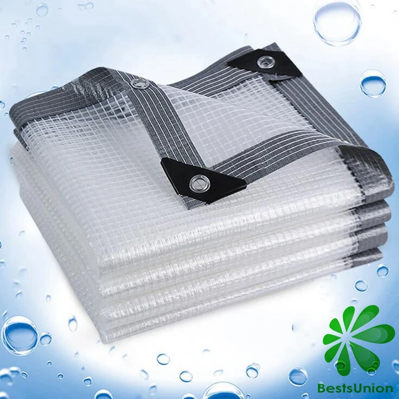 Transparente Gitterplane, Sonnenschutz, PVC, wasserdichte Abdeckung, Hausgarten, Kunststoffplane, Blumen, saftiger Regenschutz, verschiedene Größen Image