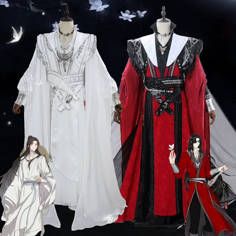 Chinesisches TV-Serie 'Heaven Official's Blessing' (TGCF) 'Tian Guan Ci Fu' Xie Lian Hua Cheng Cosplay-Kostüm, Hua Cheng Kleid, Hanfu Komplettset Image