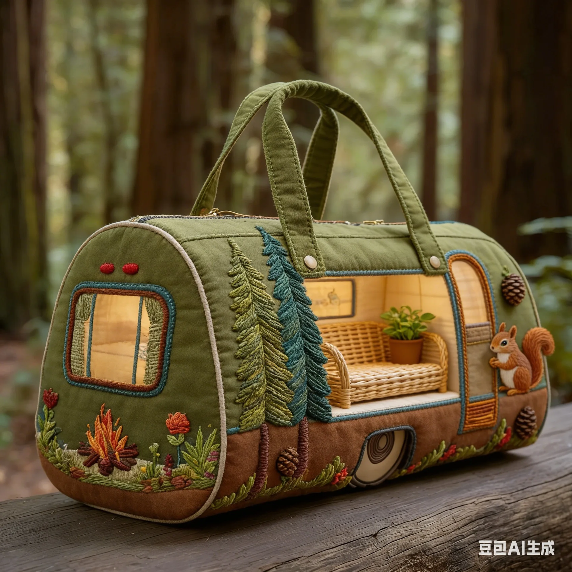 2026 Vintage Camping-Anhänger Gesteppte Reisetasche Image