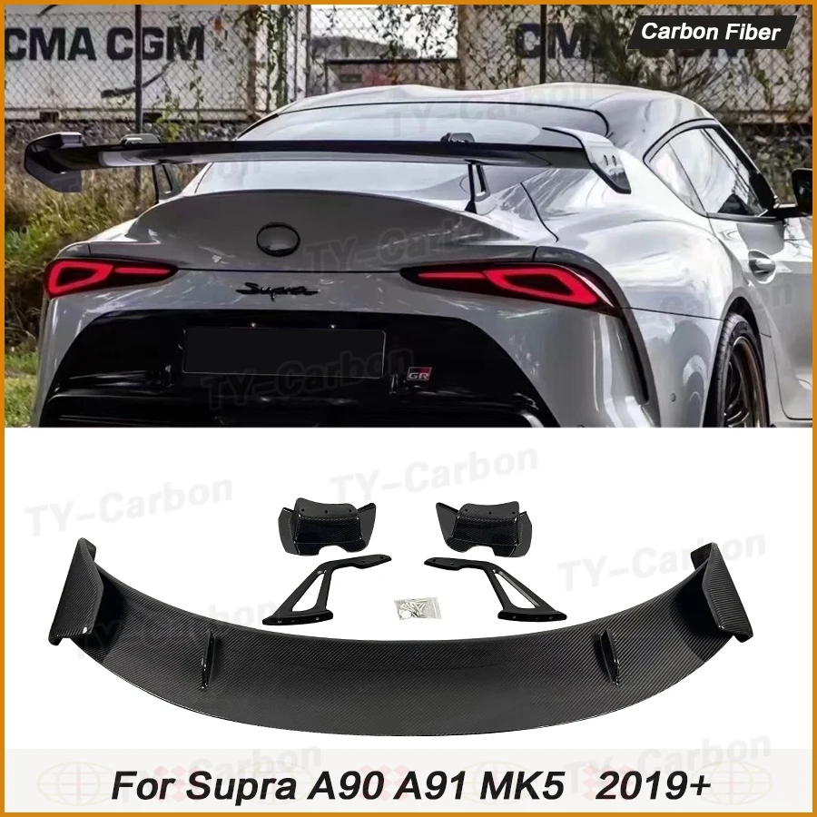Für Toyota Supra MK5 A90 A91 Real Carbon Fiber Auto Hinten Stamm Racing Spoiler Flügel Hohe AD GT Hinten Flügel Auto bodykit 2019 + FRP Image