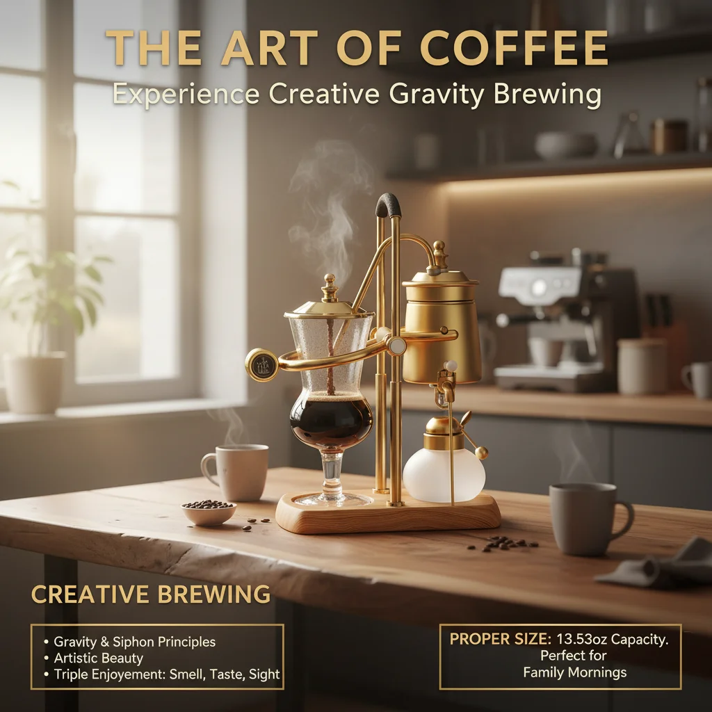 13,5 oz Balance Siphon Kaffeemaschine Royal Family Balance Siphon Unique Gravity Vintage Kaffeemaschine Espresso Vacuum BrewingSystem Image