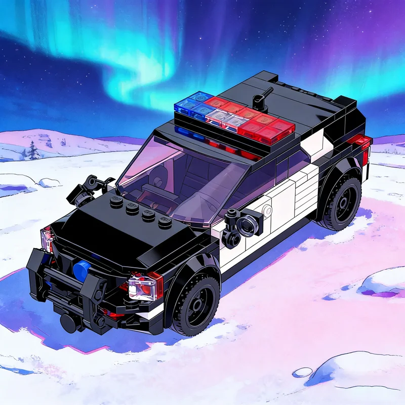 676 stücke MOC Polizei Cruiser Forded Explorer Modell Bausteine Architektur Spielzeug Idee Bildung Weihnachten Geschenke Kinder Ziegel Image