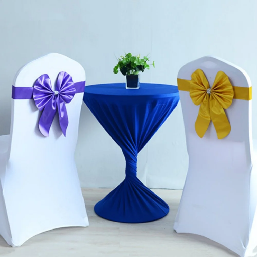 Neue Schärpen elastische Fliege fertig gemacht Stuhl Schärpen Band für Hochzeit Party Hotel Bankett Event Dekoration Image