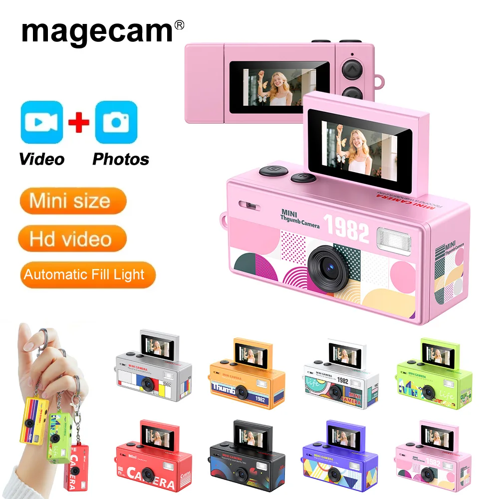Magecam Daumen-Schlüsselanhänger-Kamera 0,96 Zoll Klappbildschirm Retro CCD Mini Digitalkamera 720P Sehr Kleine Videokamera Videorekorder Image
