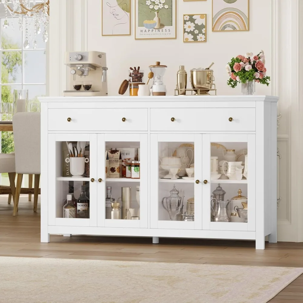 Sideboard 140 cm breiter Küchenschrank, mit Arbeitsplatte, Sideboard, für Küche, Wohnzimmer, Buffetschrank