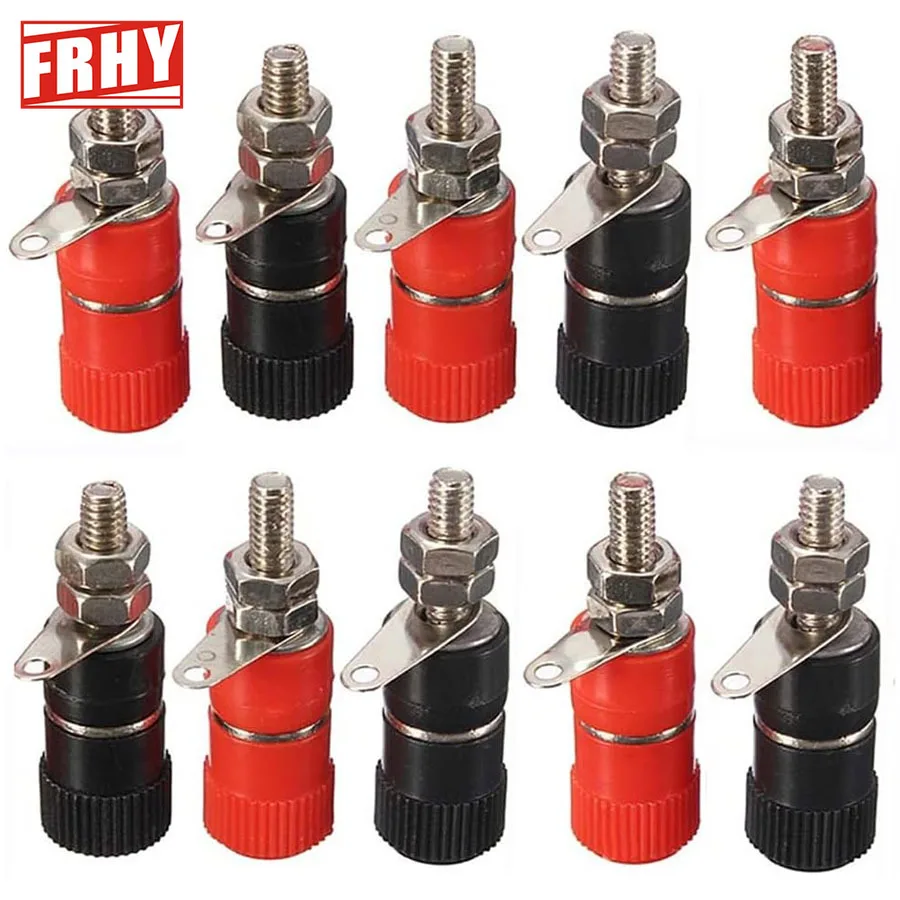 10 Stück 4mm Klemmenanschlüsse - Bananenstecker Buchsen-Set Schraubtyp für Verstärker, Arduino-Projekte, DIY-Elektronik Image