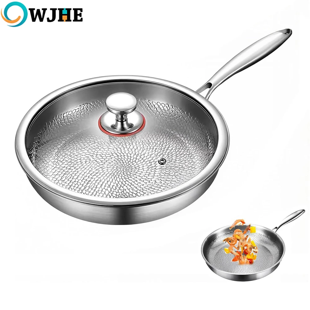 Hochwertige Titanlegierung Pfanne Haushalt Unbeschichtete Steak-Pfanne Pfannkuchen-Bratpfanne Antihaftpfanne Gasherd Titanpfanne Küchen-Kochgeschirr Image