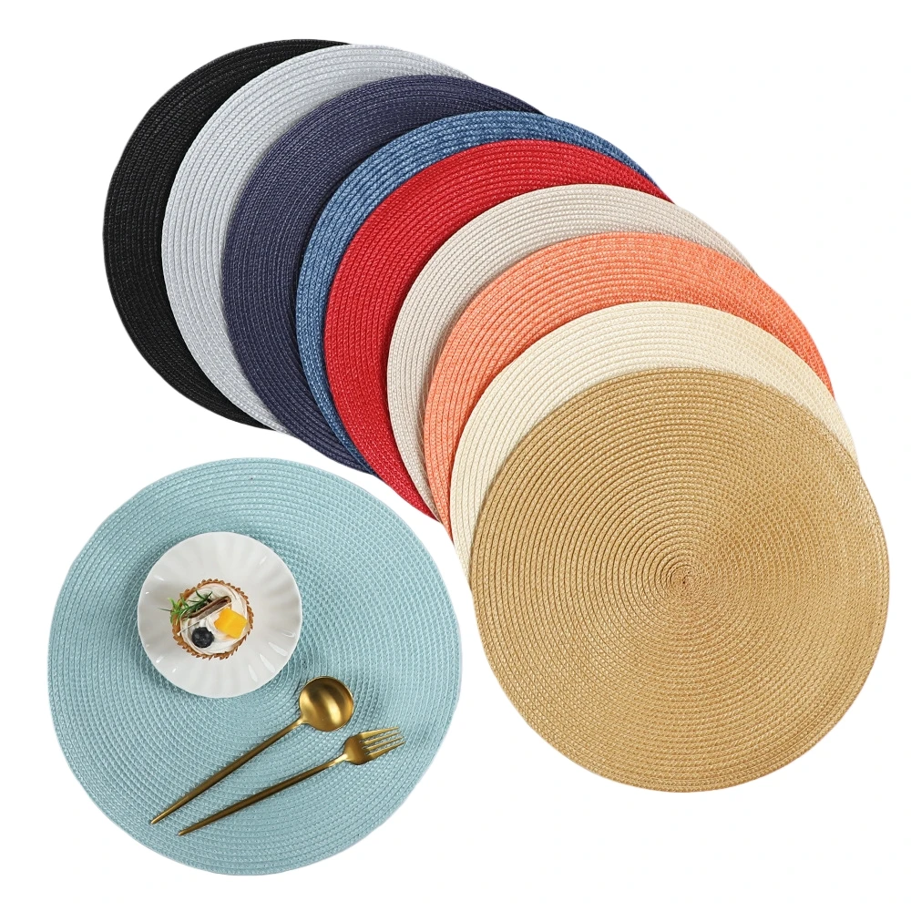 Rundes Tischsets-Set, Tischsets für heiße Töpfe und Pfannen, Tischdekorationen, natürlich gewebte, hitzebeständige Tischsets, 38,1 cm Untersetzer Image