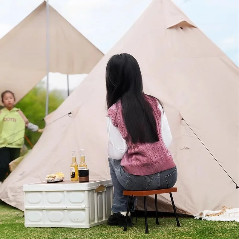 Tragbarer Klapphocker für Angeln und Camping, Ultraleichter Aluminium-Klappstuhl mit Aufbewahrungsfunktion