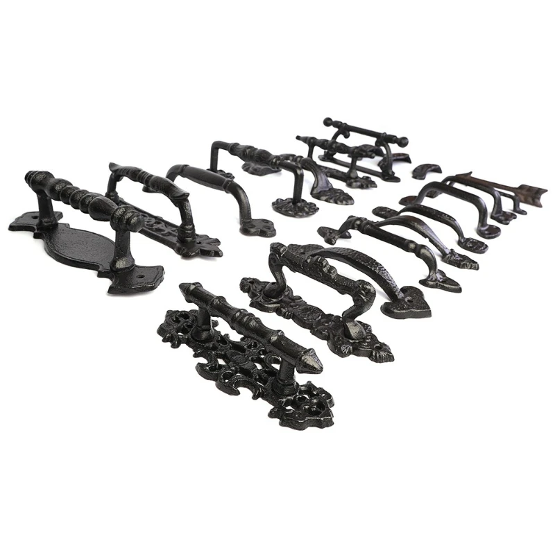 Vintage klassischer Gusseisengriff Schubladenschrank Möbelbeschläge Türgriff Kleidung Schranktür Doppelloch Türgriff