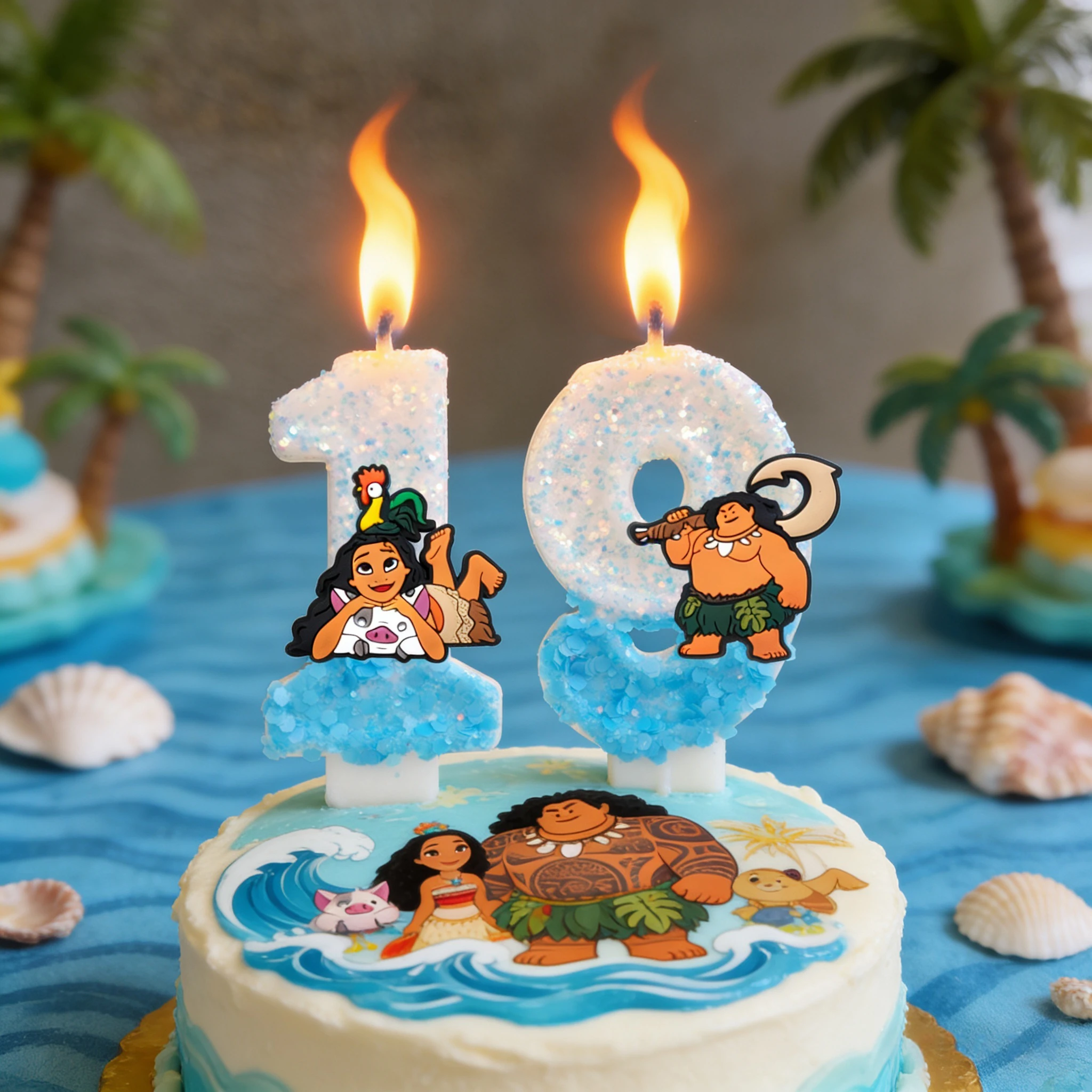 Moana Kerze Nummer 0-9 Geburtstagstortenkerze Dekoration Moana Geburtstagsparty Tortendekoration Baby-Shower-Dekoration Geschenk Image