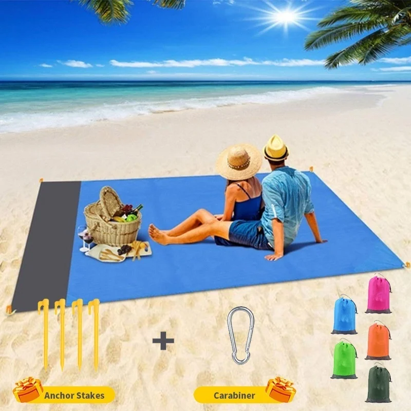 Wasserdichte Taschen-Strandmatte für den Außenbereich, faltbare Stranddecke, Campingmatte, leichte und tragbare Matte, Outdoor-Picknickmatte Image