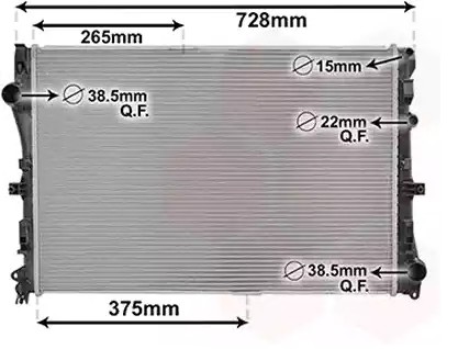 VAN WEZEL Kühler, Motorkühlung MERCEDES-BENZ 30012702 0995002103,0995002203,0995007303 Kühler,Wasserkühler,Autokühler,Motorkühler 995002103 Image