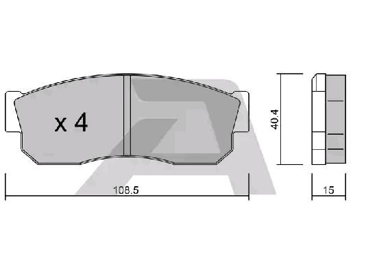 AISIN Bremsbelagsatz NISSAN,SUBARU BPSB-1901 DA06013A85,4106001A25,4106014A25 4106062A91,4106062A92,4106089A91,725191631,4106003A25,4106012A25 Image