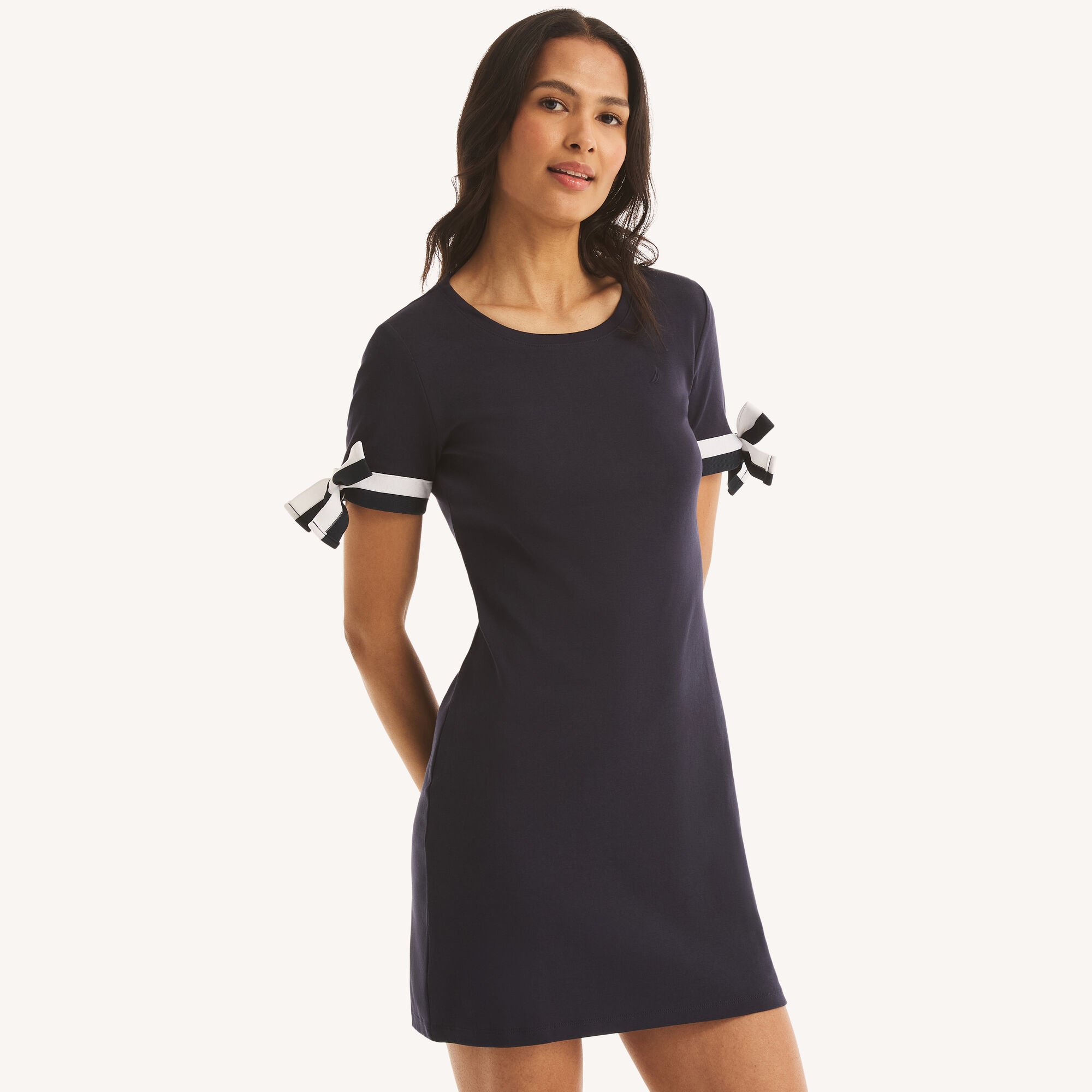 Nautica Women's Tie Sleeve Dress 401 (Navy), XXL