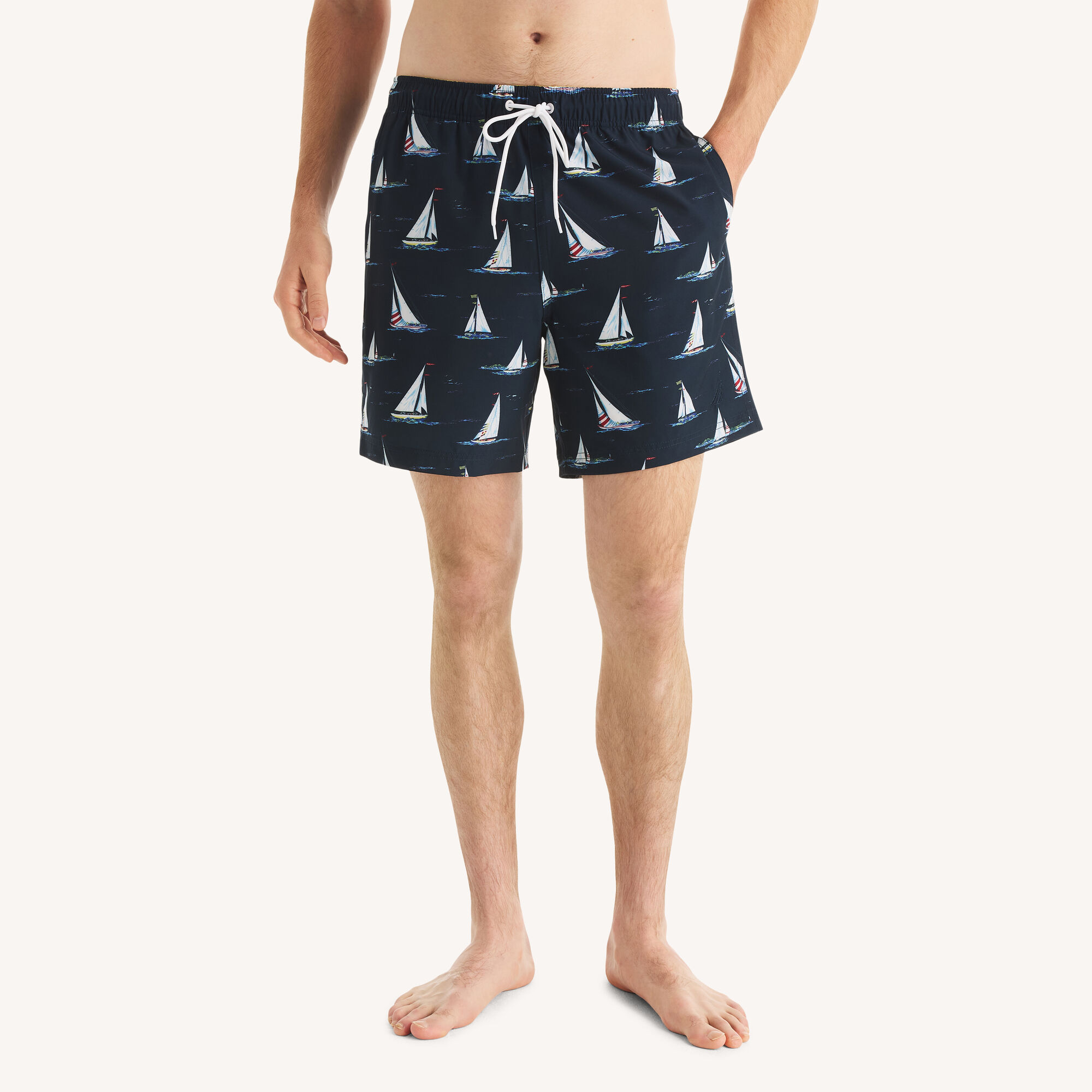 Nautica Men's 7" Printed Quick-Dry Swim 401 (Navy), M