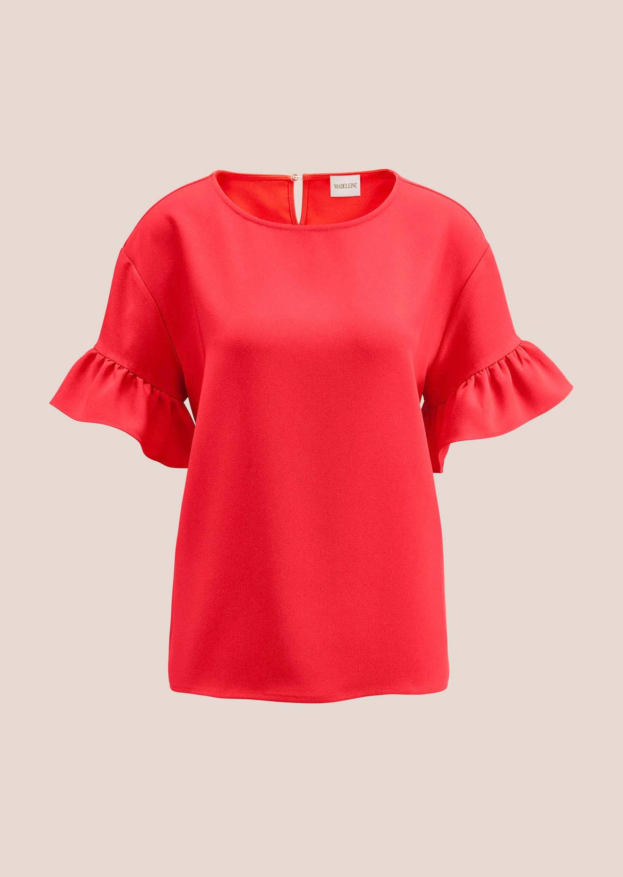 Shirtbluse ALBA MODA "Bluse Bluse", Damen, Gr. 40, rot (koralle), Obermaterial: 100% Polyester PES., Blusen