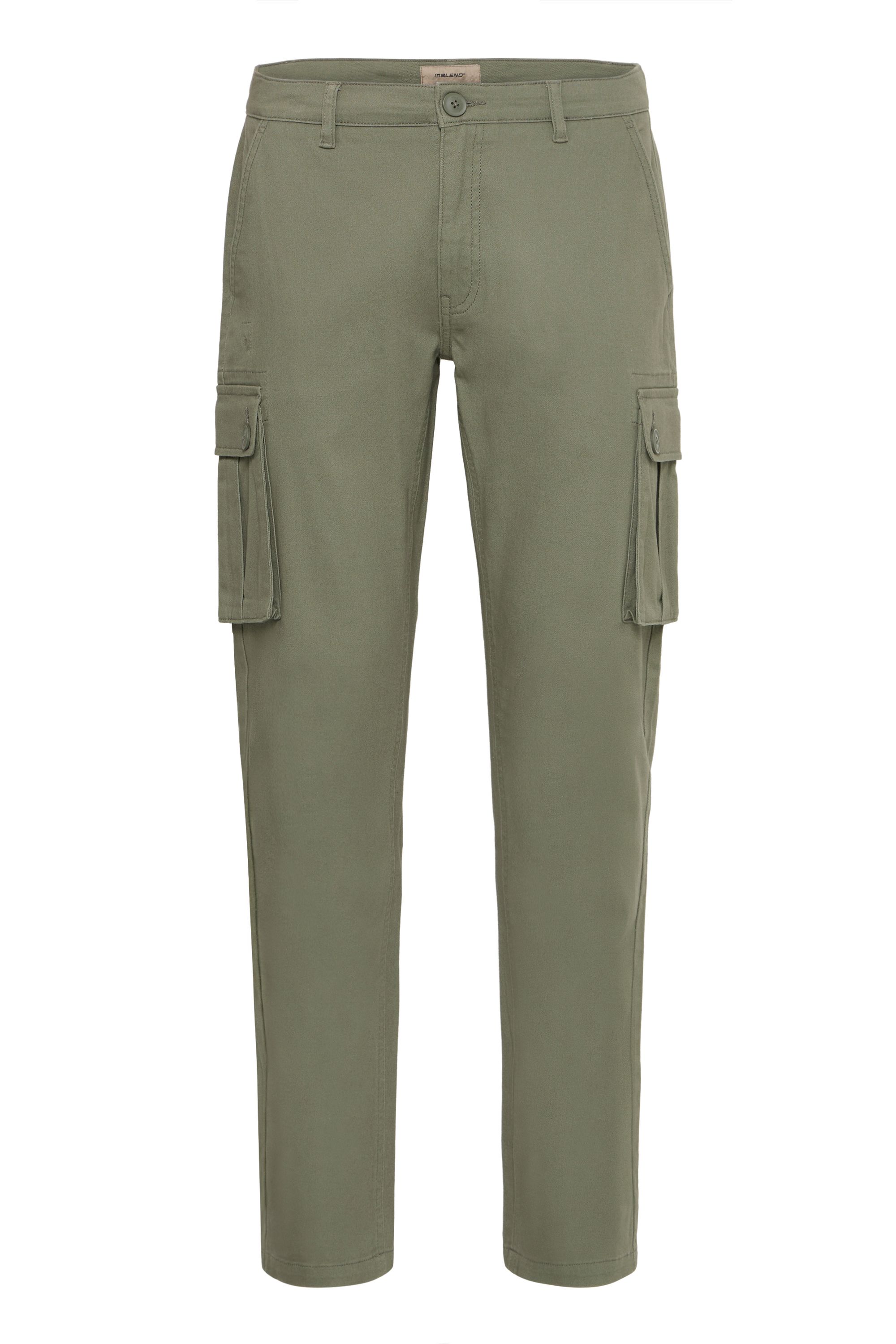 Cargohose BLEND "Cargohose BHKallen", Herren, Gr. 32/32, Länge 32, grün (dusty olive), Obermaterial: 99% Baumwolle CO. 1% Elasthan EL., Hosen Cargohose