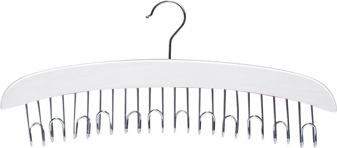 Gürtelbügel ZELLER PRESENT, bunt (weiß, silberfarben), B:46cm H:18cm T:6cm, Massivholz, Kleiderbügel, Gürtelsammlung mit mehr Übersicht