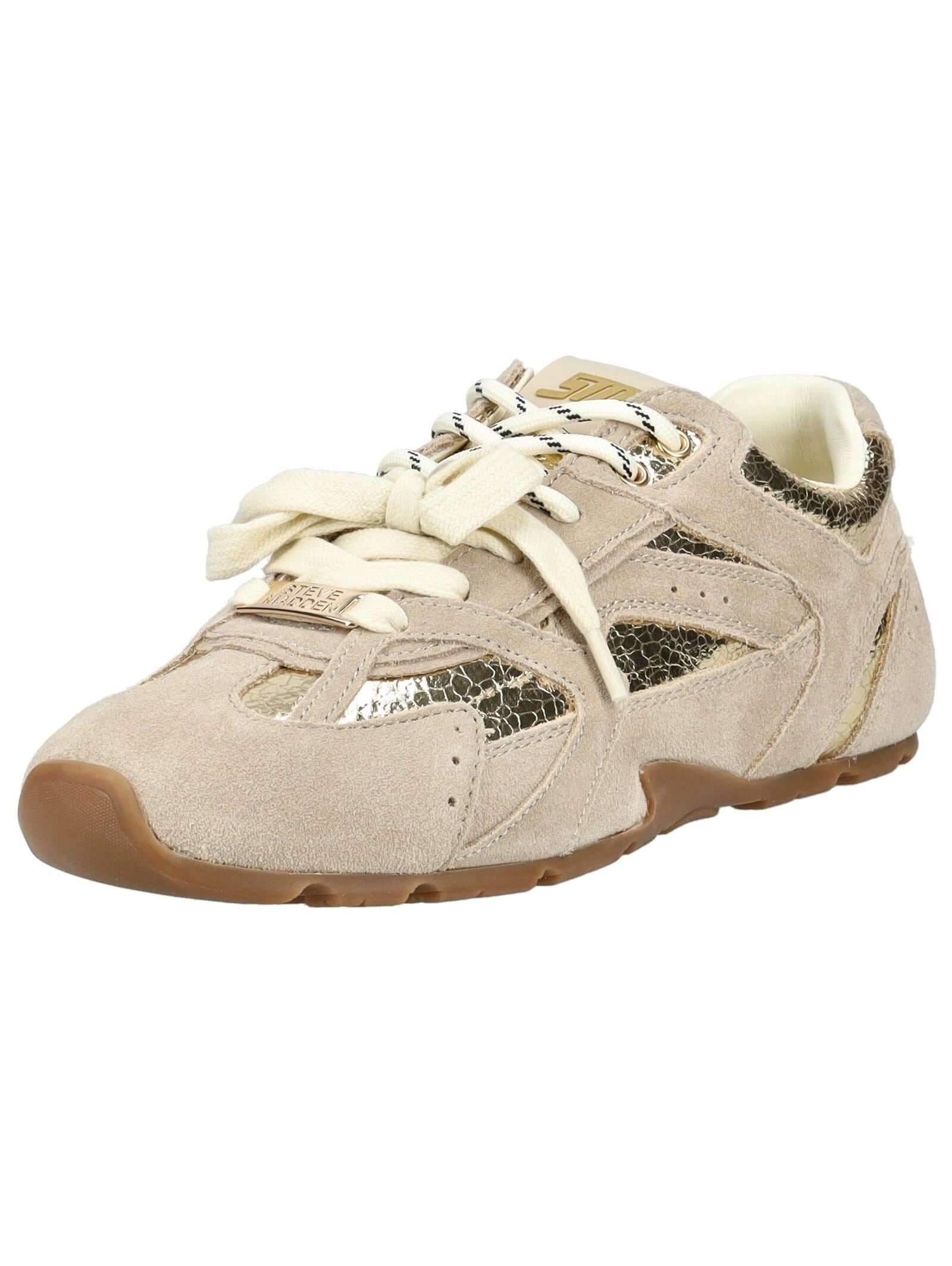 Sneaker STEVE MADDEN "STEVE MADDEN Sneaker Leder", Damen, Gr. 38, gold, beige, Leder, Schuhe Sneaker