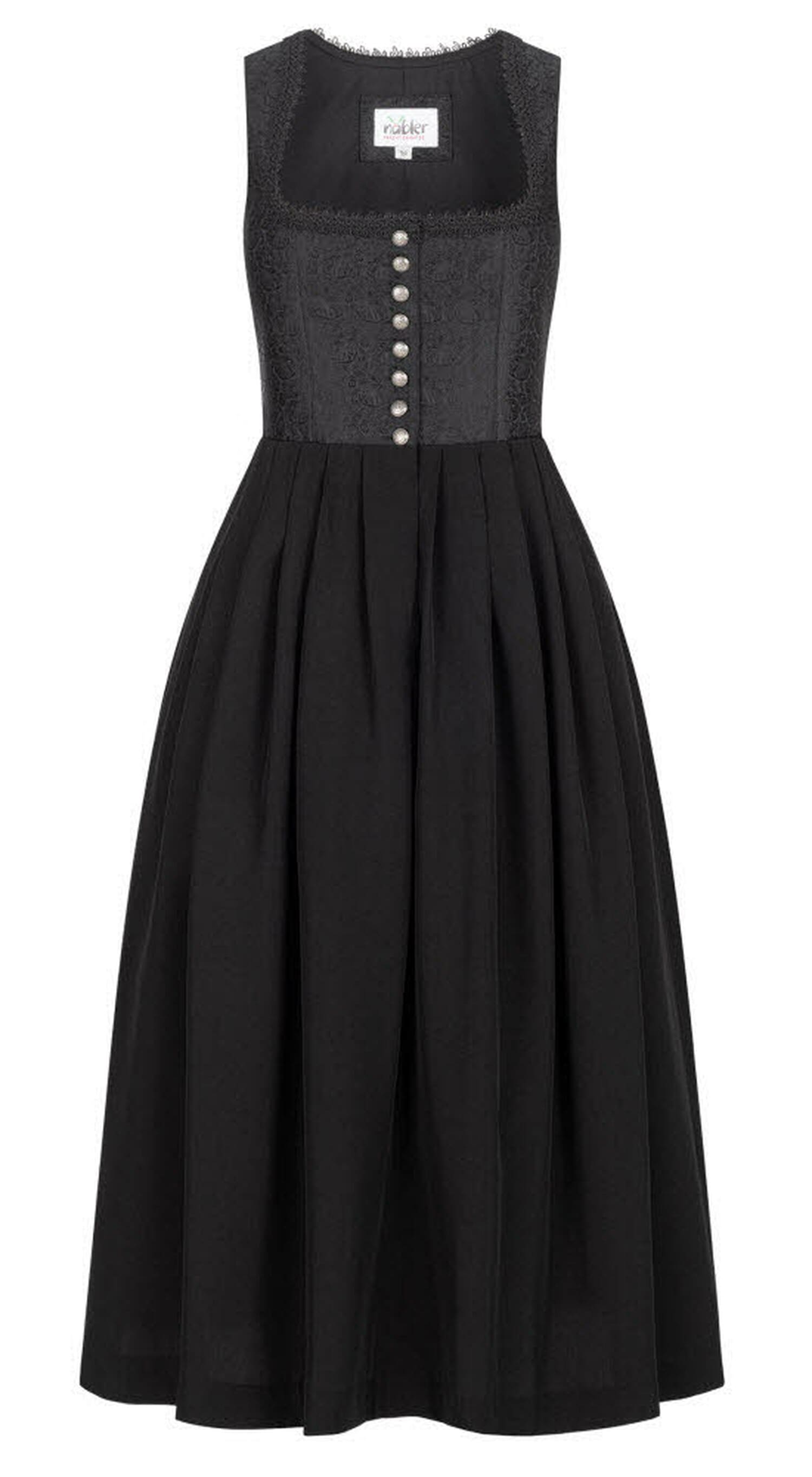 Dirndl NÜBLER "Dirndl lang Saskia", Damen, Gr. 54, EURO, schwarz, Obermaterial: 100% Viskose CV., Kleider