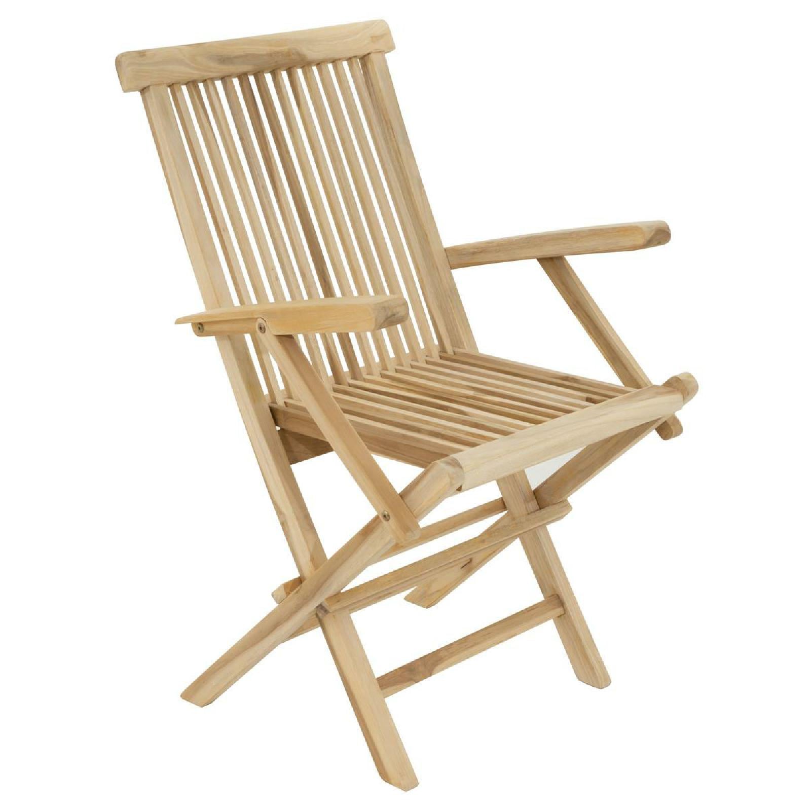 Gartenstuhl VCM "4er Gartenstuhl Hochlehner Klappstuhl Holz Teak", braun, B:57cm, Obermaterial: 100% Holz Wood., Stühle, Gartenstuhl