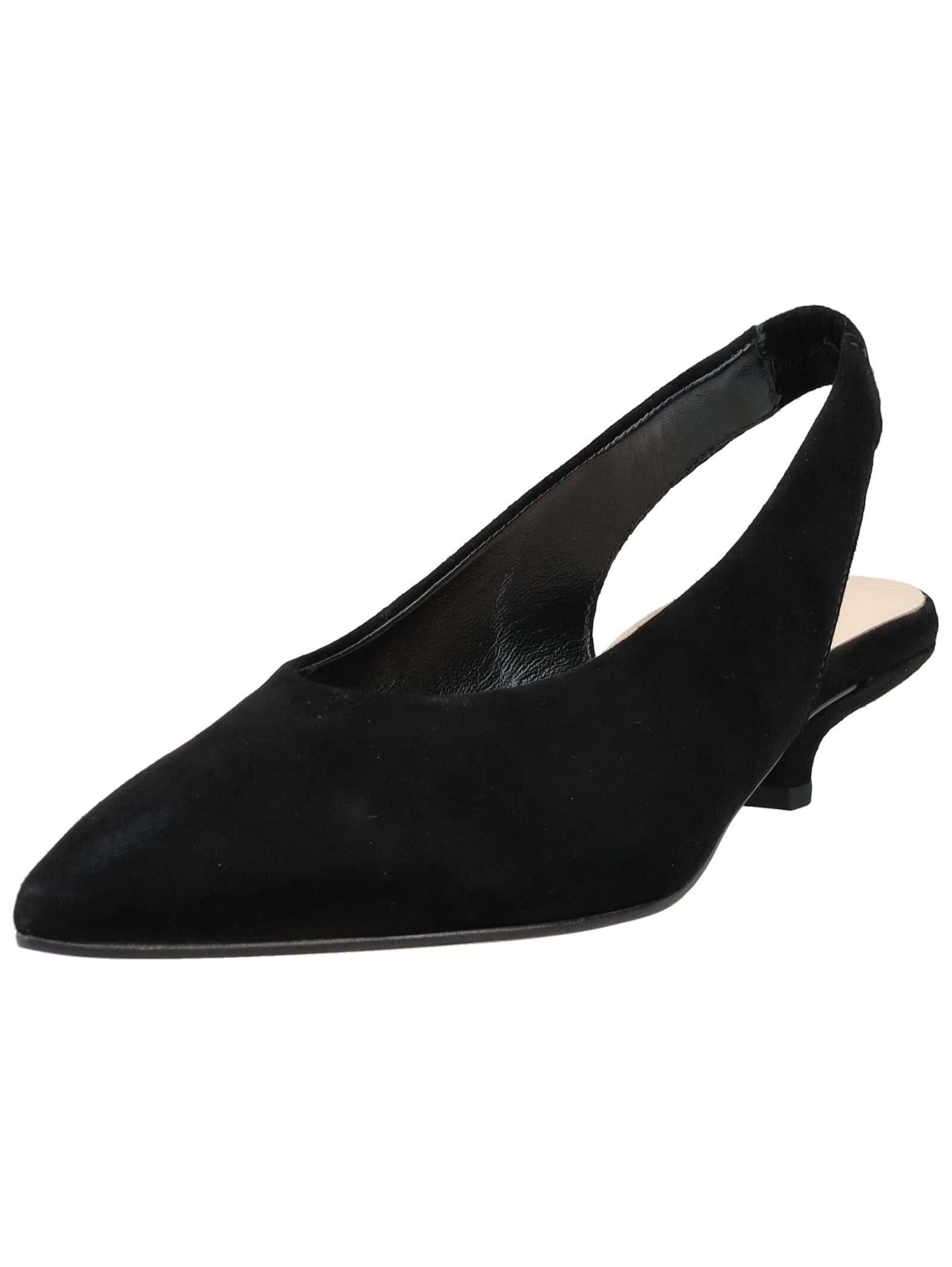 Slingpumps GABOR "Gabor Pumps Veloursleder", Damen, Gr. 42, schwarz, Veloursleder, Schuhe Slingpumps