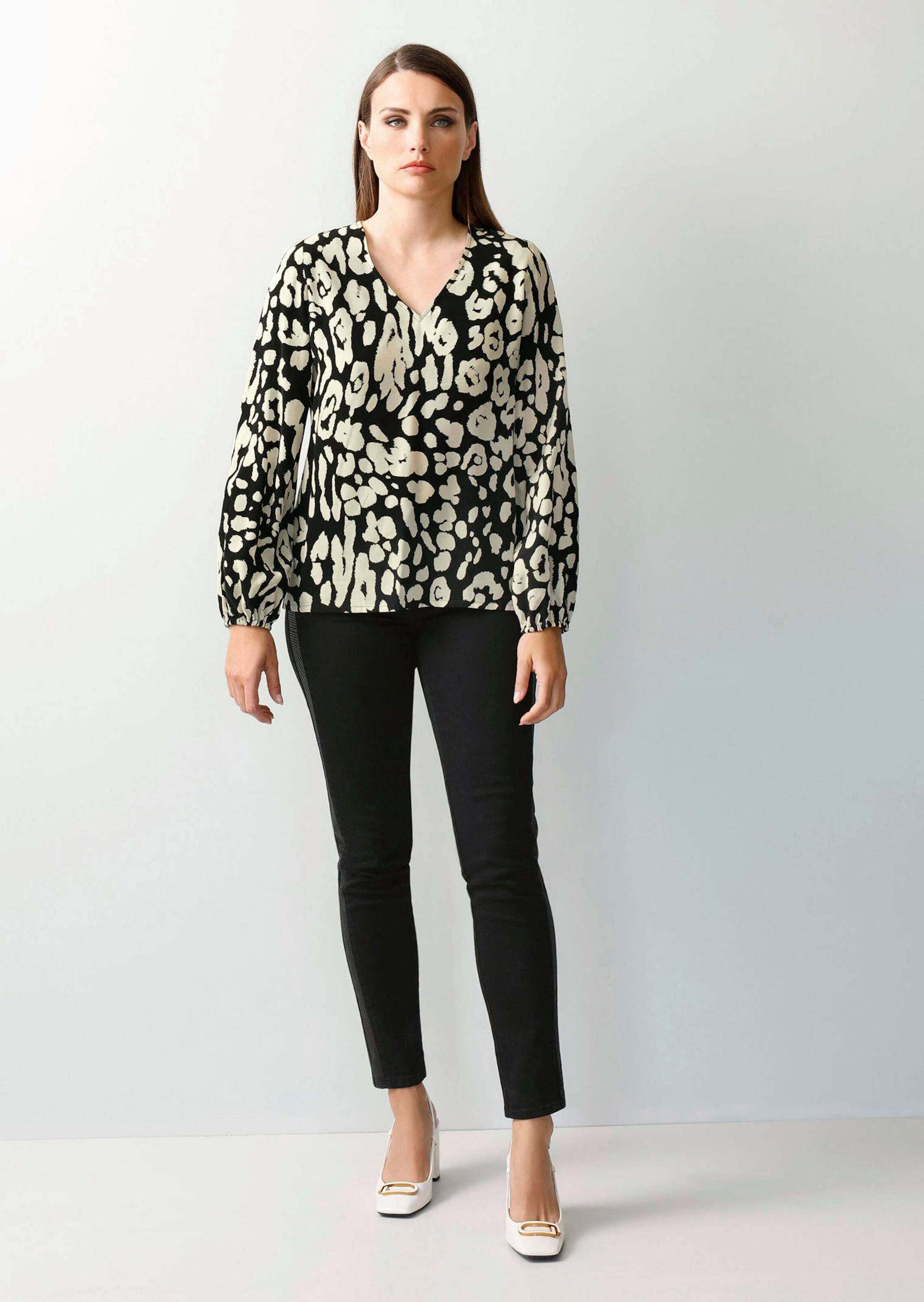 Schlupfbluse ALBA MODA "Bluse Bluse", Damen, Gr. 34, schwarz, Obermaterial: 55% Cupro CUP. 45% Viskose CV., Blusen Schlupfbluse