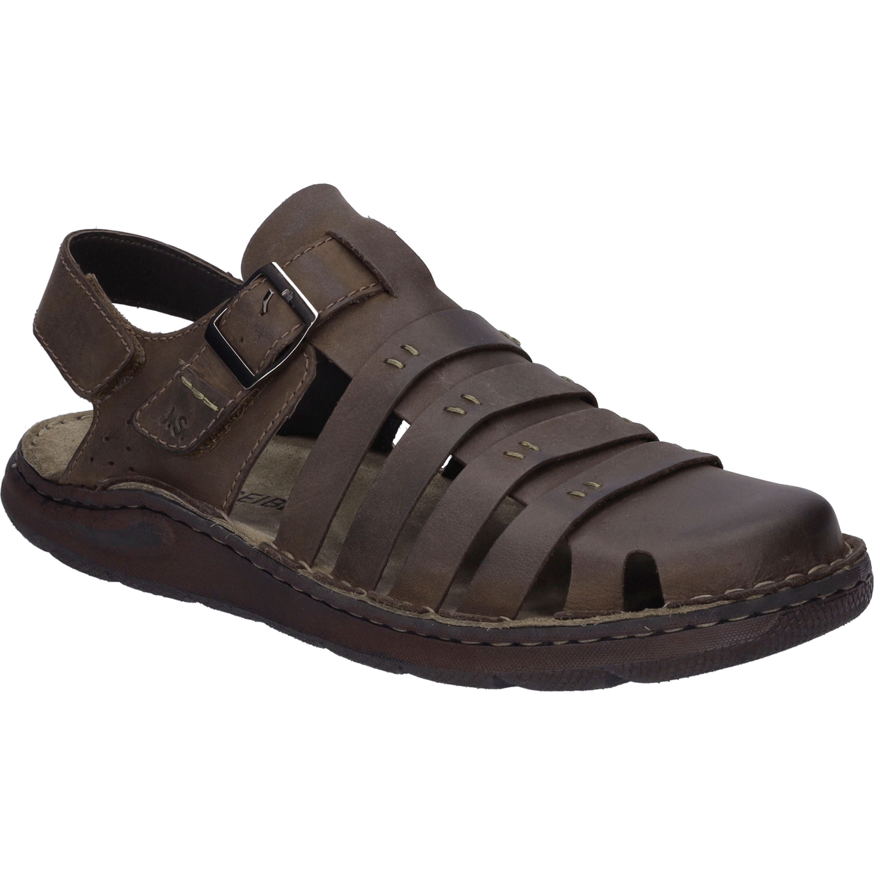 Sandale JOSEF SEIBEL "Maverick 21, mocca", Herren, Gr. 41, braun (mocca), Obermaterial: 100% Rindsleder Leather cow., Schuhe Sandale
