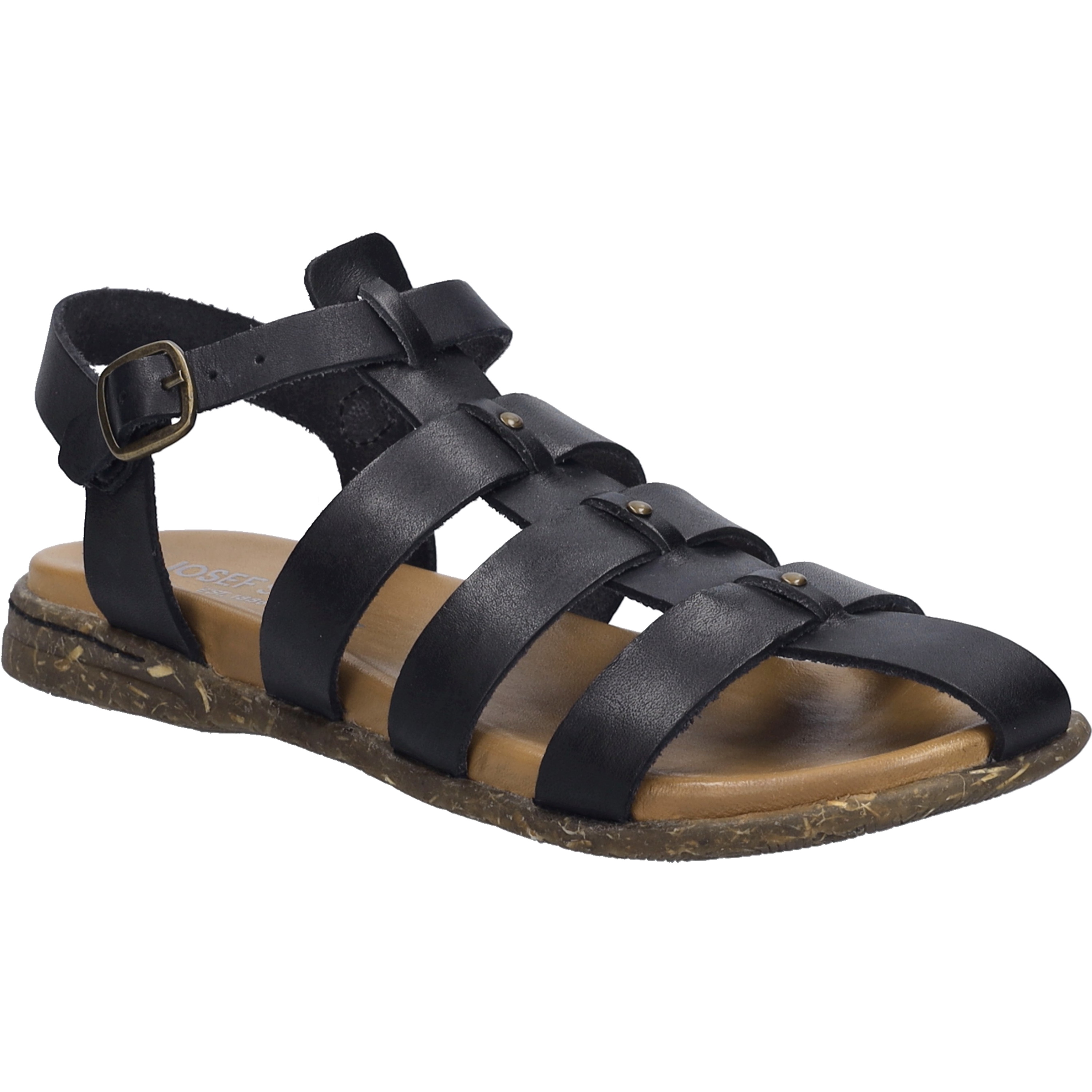 Sandale JOSEF SEIBEL "Fabricia 04, schwarz", Damen, Gr. 37, schwarz, Obermaterial: 100% Rindsleder Leather cow., Schuhe Sandale