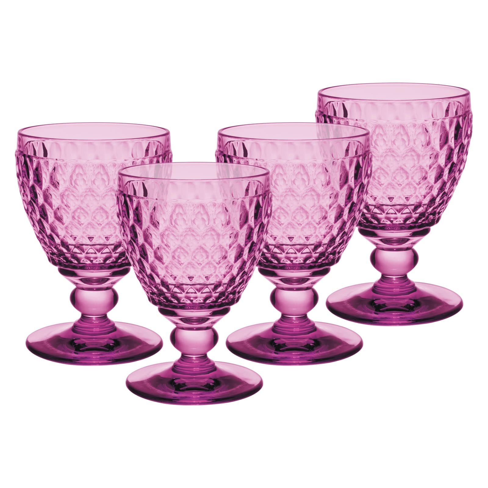 Weißweinglas VILLEROY & BOCH "Weißweingläser Boston Coloured 230 ml 4er Set", pink (berry), Glas, Trinkgefäße, Weißweinglas Image