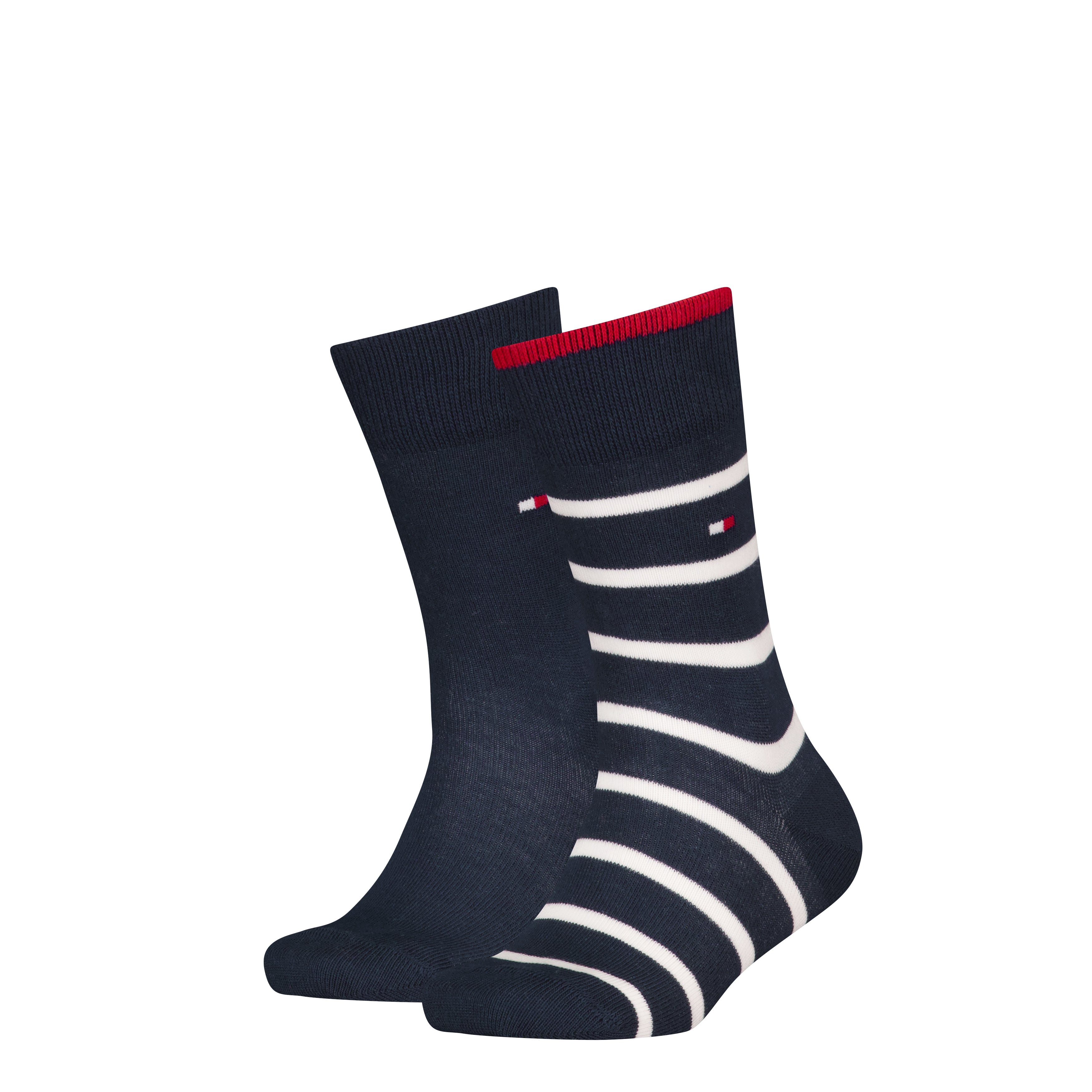 Socken TOMMY HILFIGER "TH KIDS SOCK 2P BRETON STRIPE", Damen, Gr. 31-34, tommy original, Obermaterial: 76% Baumwolle, 23% Polyamid, 1% Elasthan, Socken Socken
