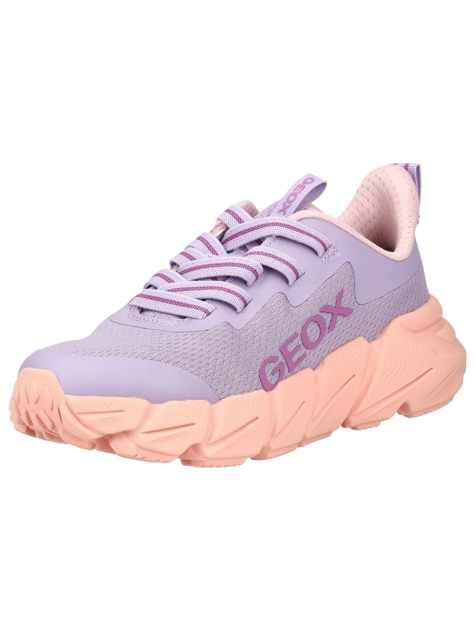 Sneaker GEOX "Geox Sneaker Lederimitat/Textil", Damen, Gr. 30, lila, Lederimitat, Textil, Schuhe Sneaker