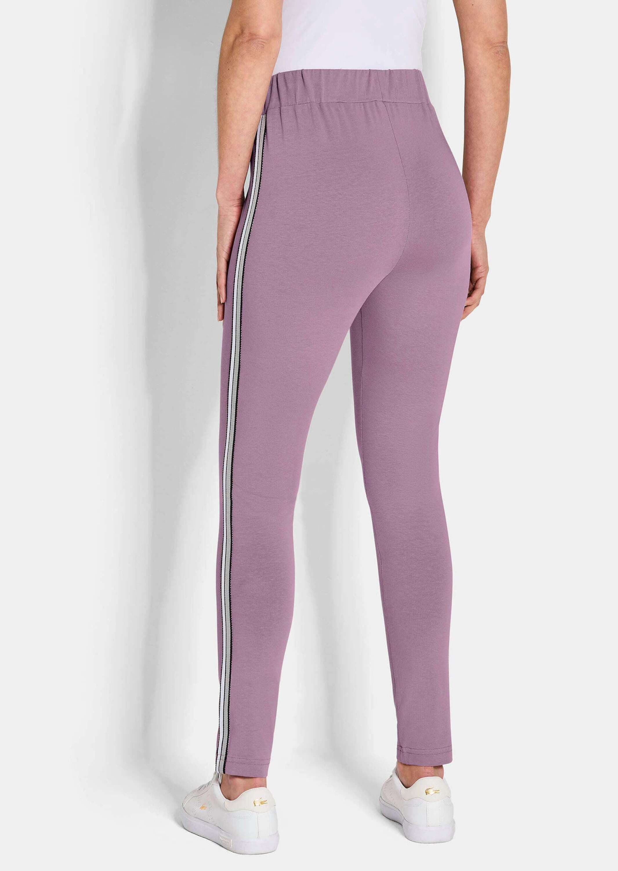 2-in-1-Hose GOLDNER "Zweierpack Leggings mit schmalem Bein", Damen, Gr. 54, N-Gr, rosa (altrosé, schwarz), Obermaterial: 95% Baumwolle CO. 5% Elasthan EL., Hosen