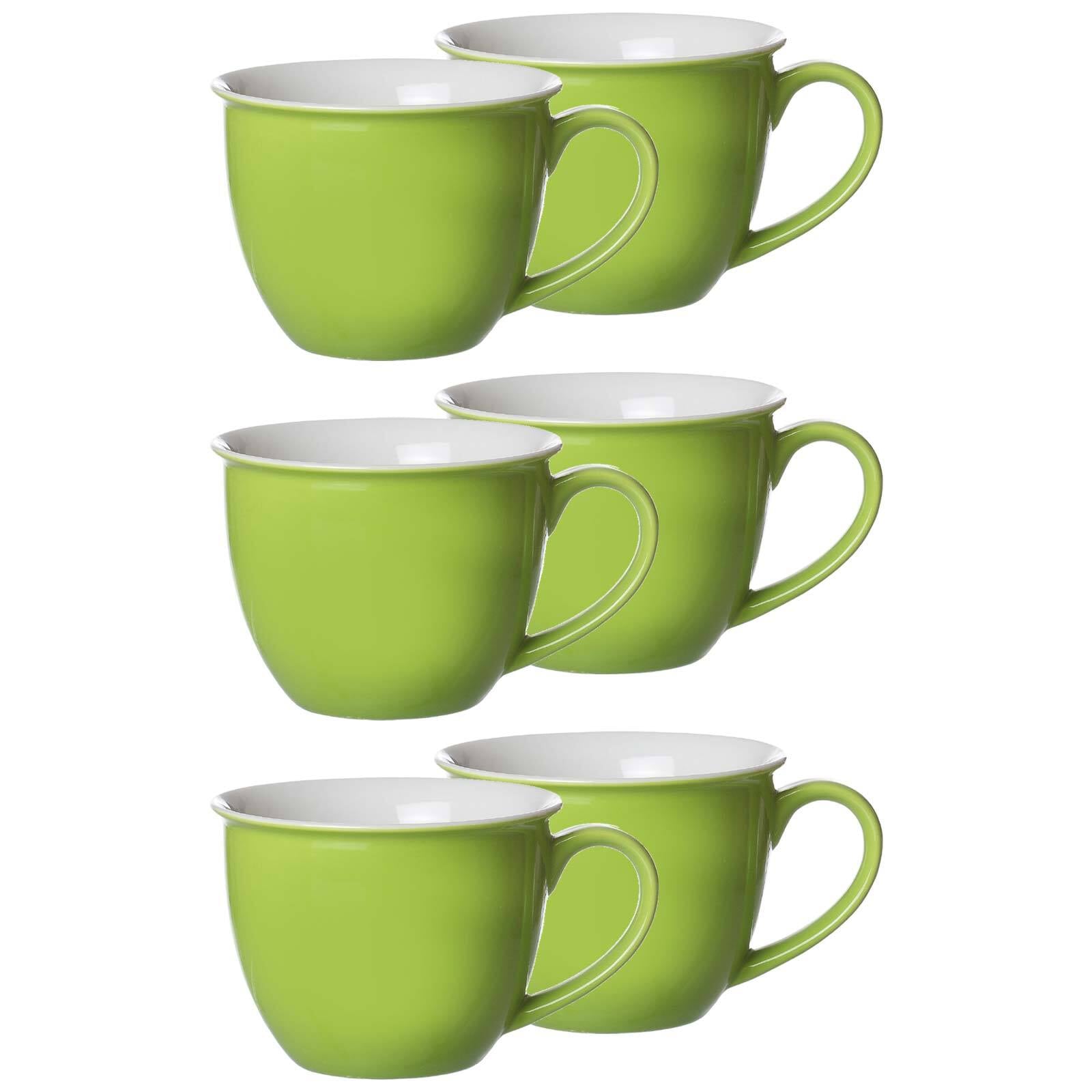 Tasse RITZENHOFF & BREKER "Jumbotassen Doppio 350 ml 6er Set", grün, Porzellan, Trinkgefäße, Tasse