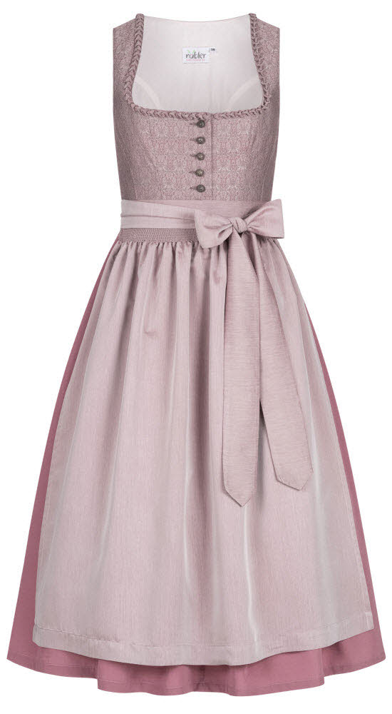 Dirndl NÜBLER "Dirndl lang Adele", Damen, Gr. 42, EURO, rosa, Obermaterial: 100% Polyester PES., Kleider