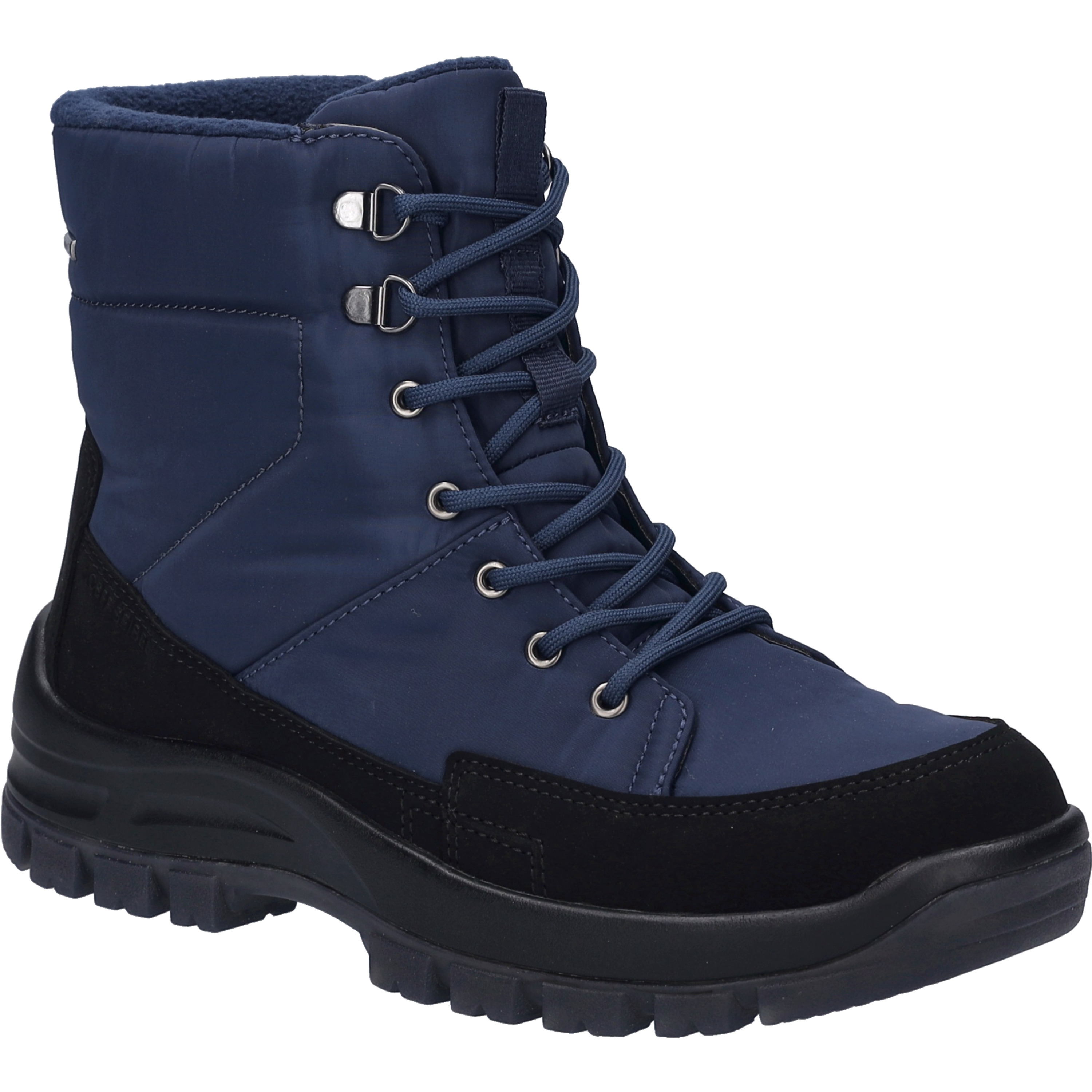 Stiefelette JOSEF SEIBEL "Alaska 50, schwarz-blau", Damen, Gr. 44, schwarz (schwarz, blau), Obermaterial: 100% Textilmaterial TEXMAT., Schuhe Stiefelette