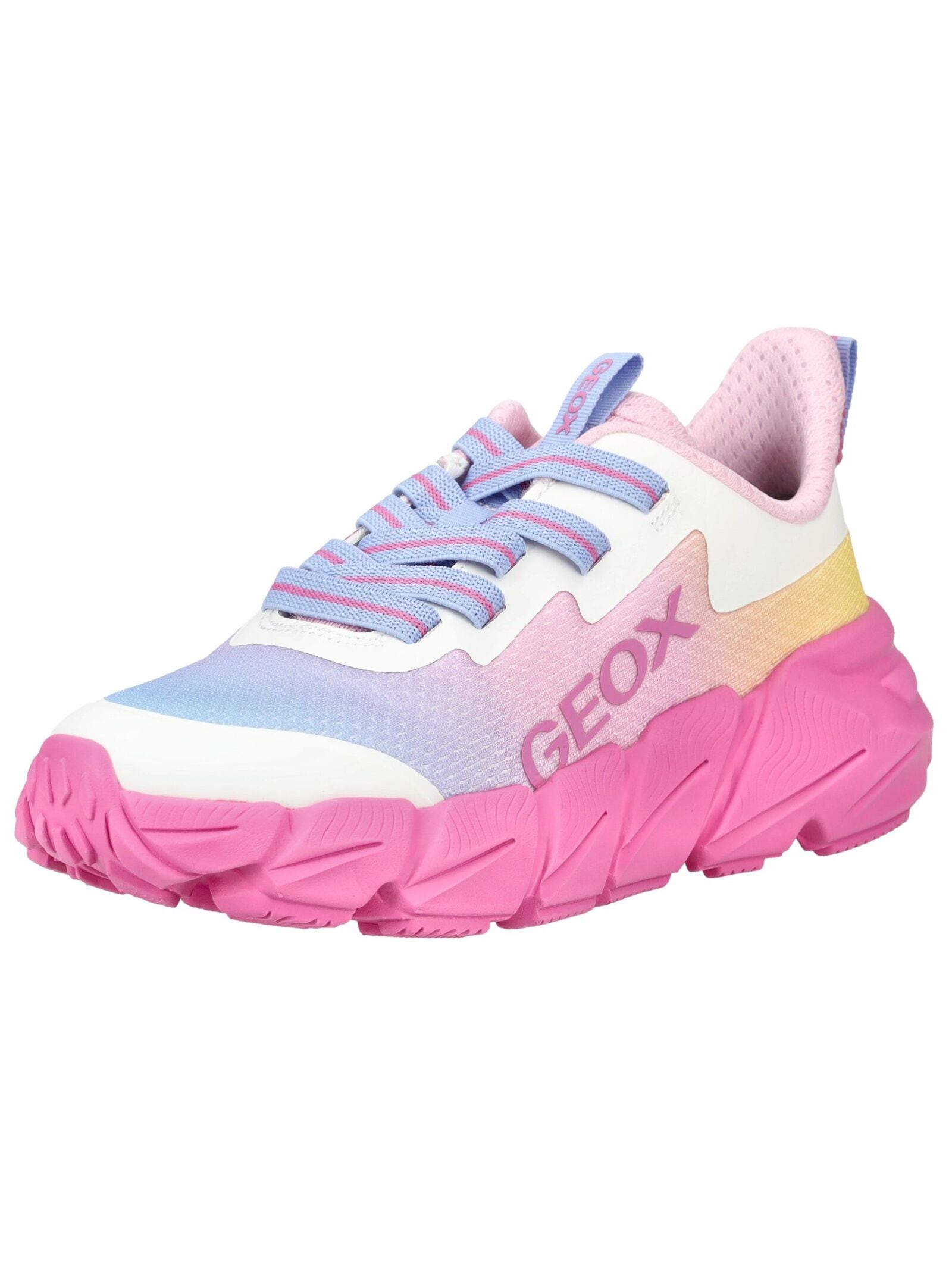 Sneaker GEOX "Geox Sneaker Lederimitat/Textil", Damen, Gr. 34, fuchsia, Schuhe Sneaker