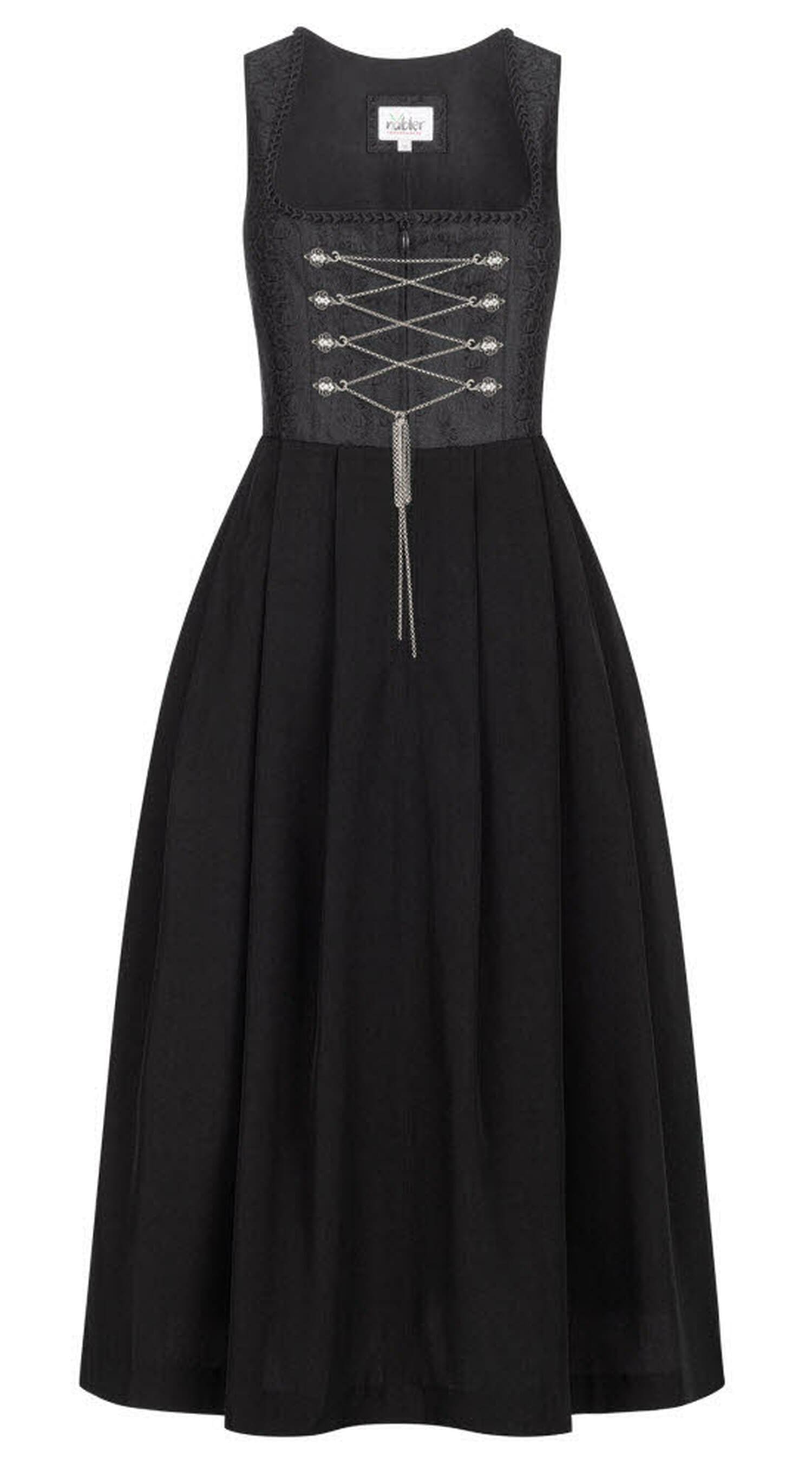 Dirndl NÜBLER "Dirndl lang Frau Wirtin", Damen, Gr. 42, EURO, schwarz, Obermaterial: 100% Viskose CV., Kleider Image