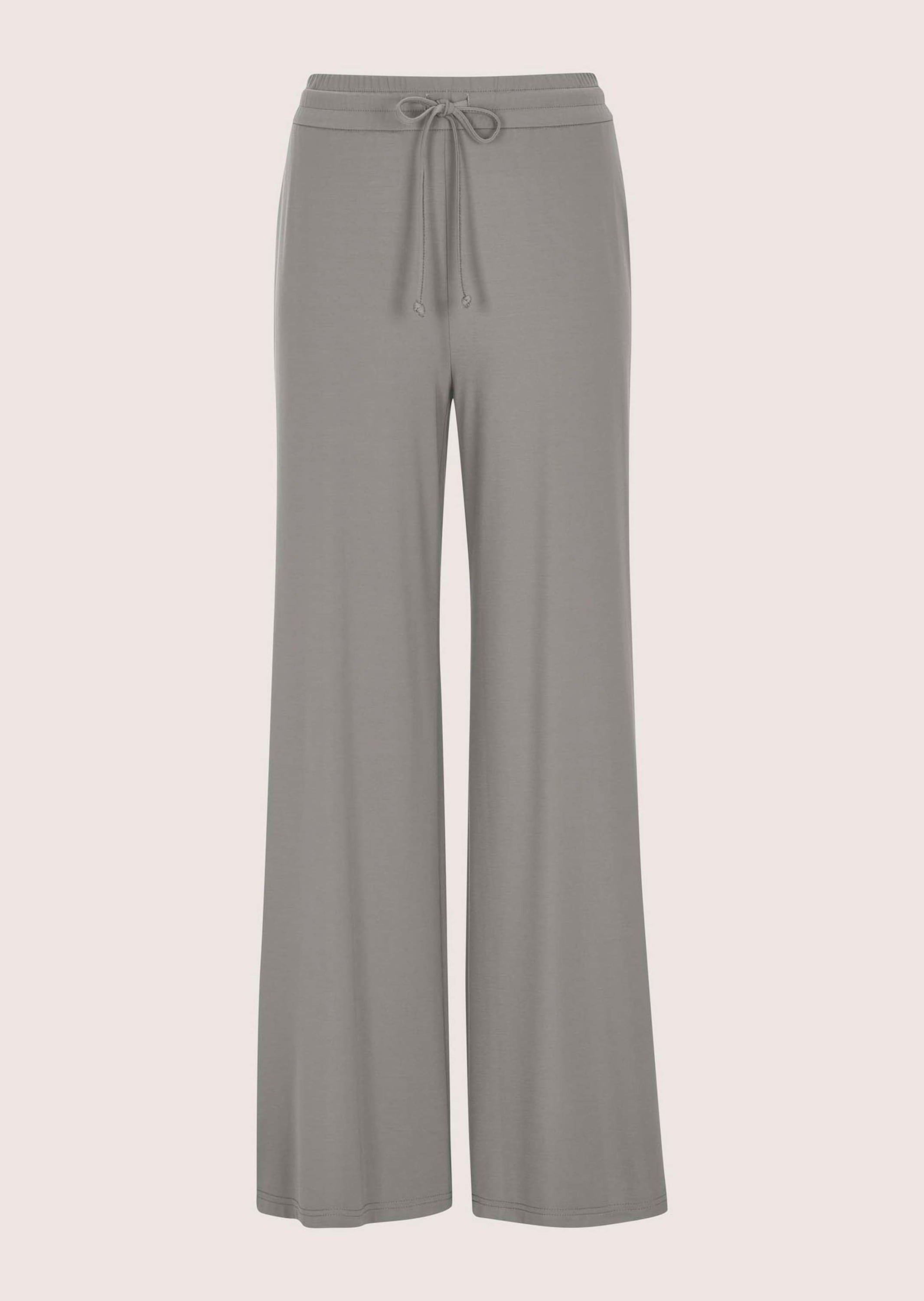 Jerseyhose MADELEINE "Jerseyhose Schlupfhose mit Tunnelzug", Damen, Gr. 22, N + K Gr, grau (schilf), Obermaterial: 62% Viskose CV. 30% Polyamid PA. 8% Elasthan EL., Hosen Jerseyhose