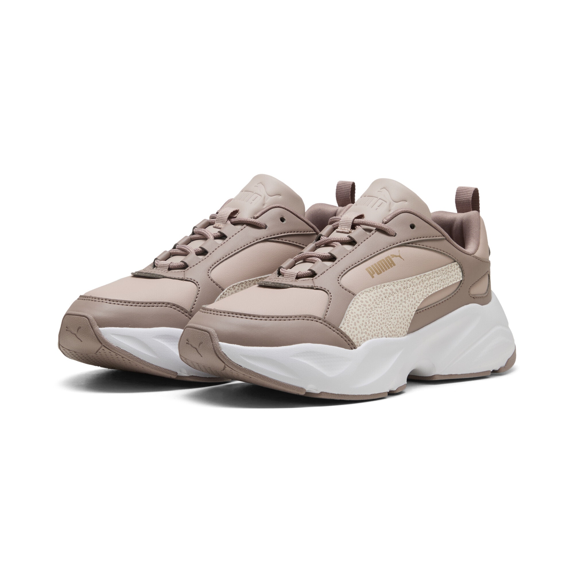 Sneaker PUMA "Cassia 2.0 Topcat Sneakers Damen", Damen, Gr. 38,5, rose latte frosted ivory sandstone beige weiß, Obermaterial: Synthetik, Textil; Futter: Textil; Innensohle: Textil; Laufsohle: Gummi, Schuhe Sneaker