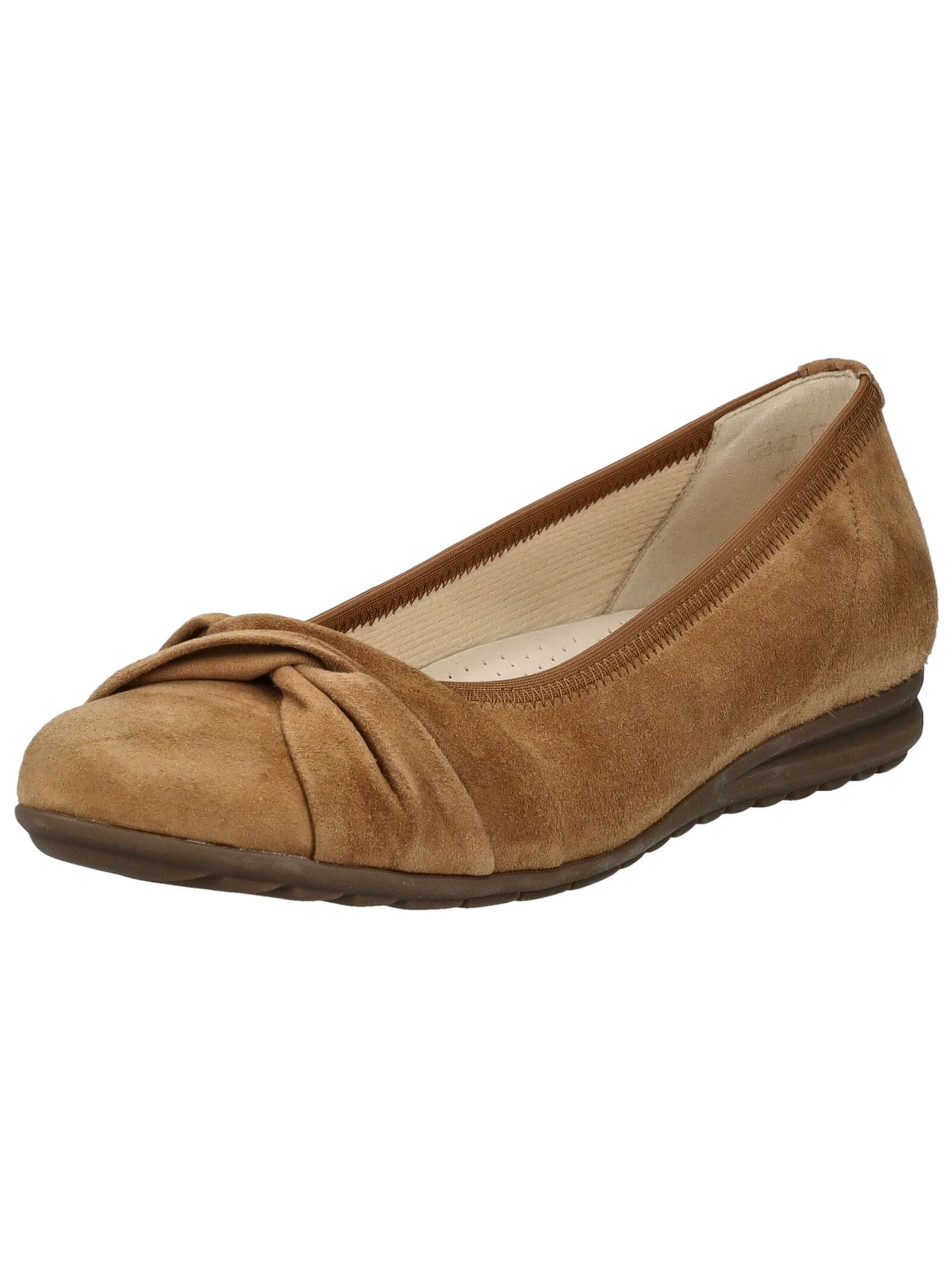 Ballerina GABOR COMFORT "Gabor Comfort Ballerinas Leder", Damen, Gr. 42, braun, Leder, Schuhe Ballerina