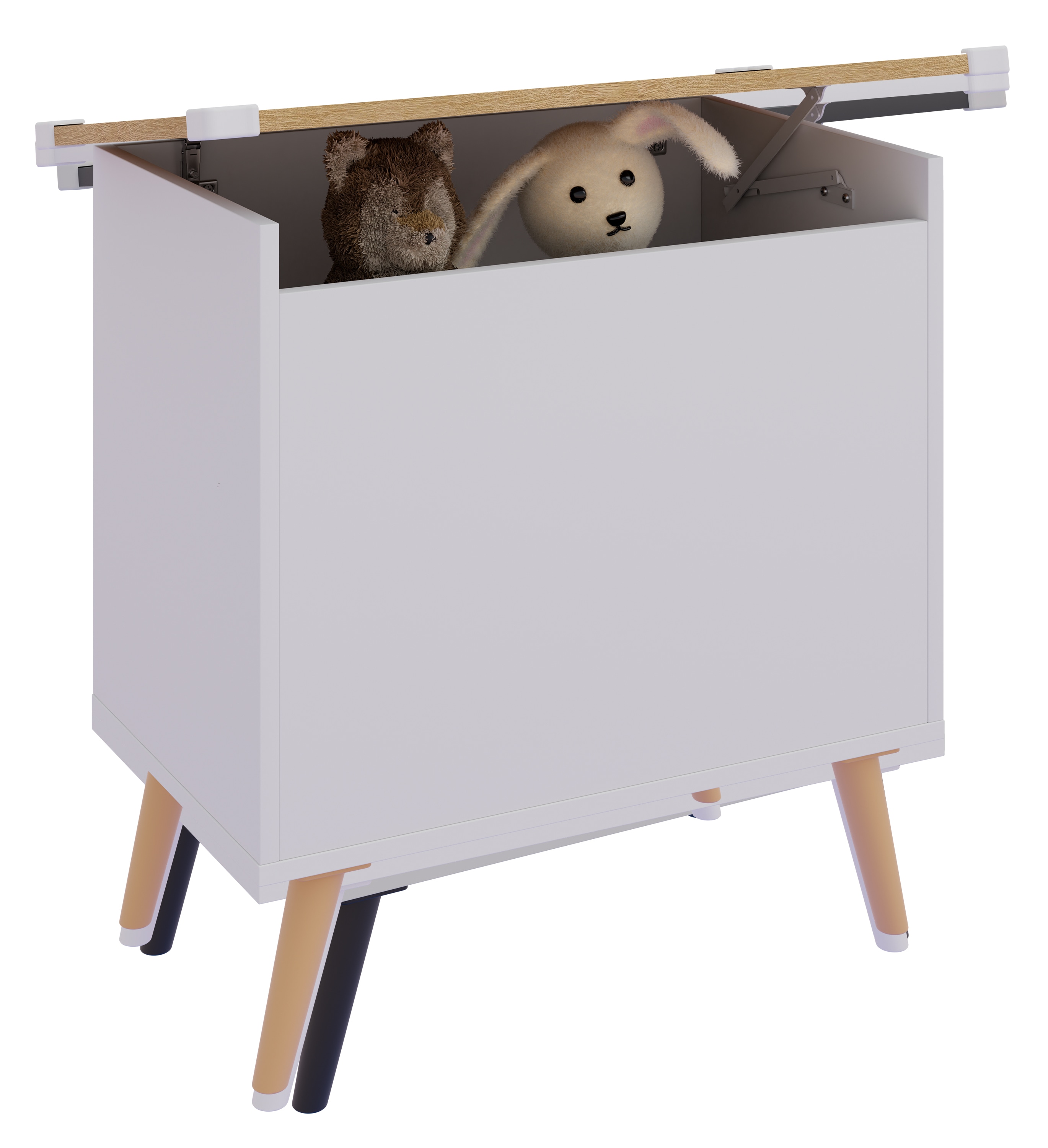 Sitztruhe VCM "Holz Sitztruhe Sitzbank Truhe Kiste Bosula L", braun (weiß, honig, eiche), Obermaterial: 100% Holz Wood., Sitzbänke