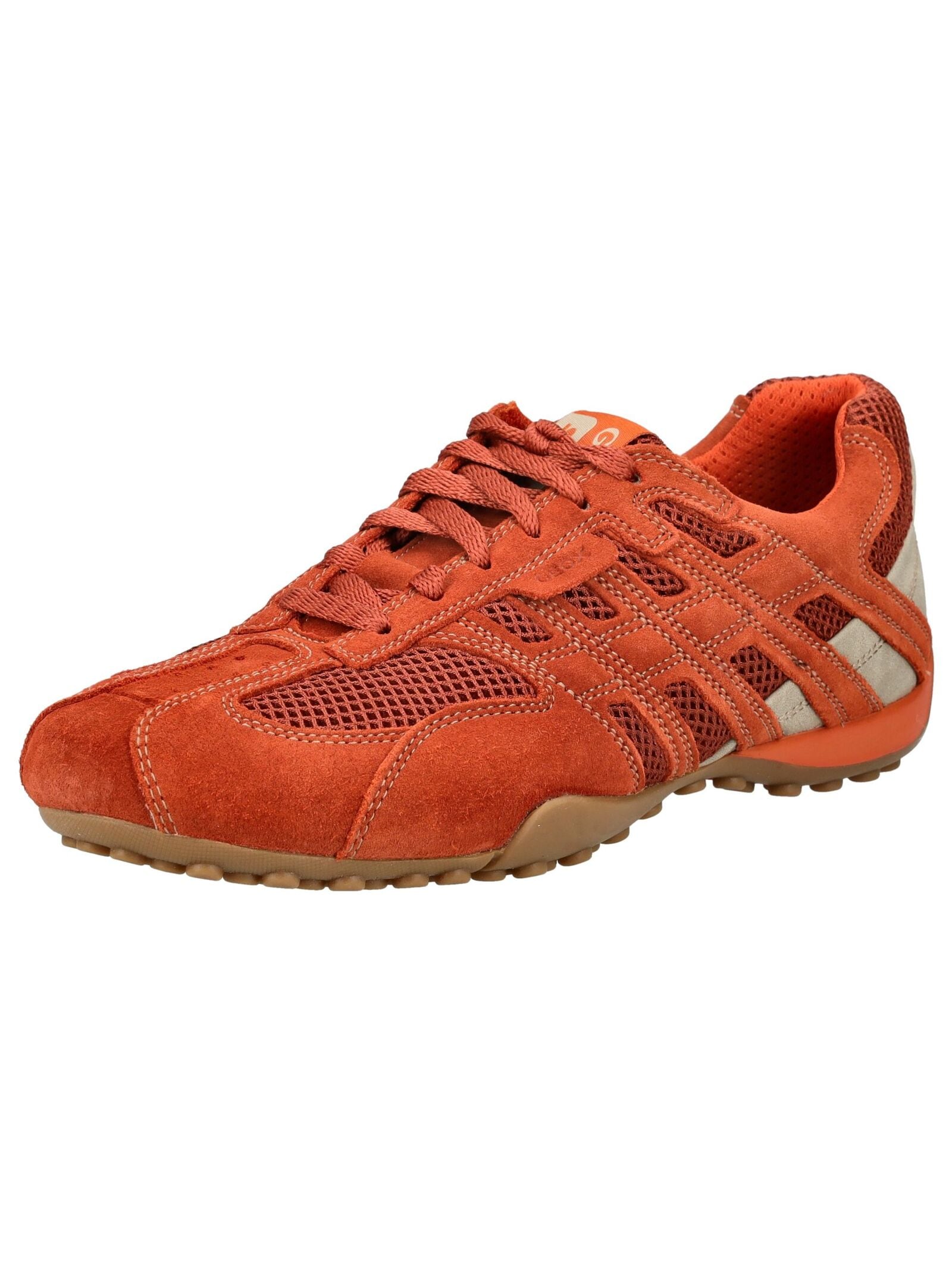 Sneaker GEOX "Geox Sneaker Leder/Textil", Herren, Gr. 47, orange, Leder, Textil, Schuhe Sneaker